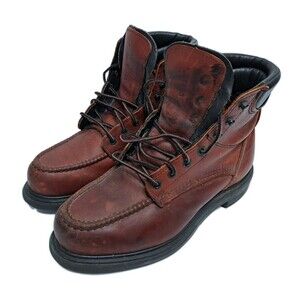 Red Wing 202 Supersole Moc Toe Boots Leather Men’s Size 7.5 D USA Made